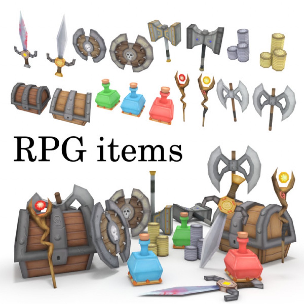 Low-Poly RPG Item Collection preview image 1